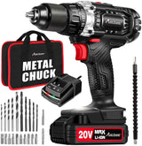 AVID POWER Juego de brocas eléctricas inalámbricas de 20 V con batería y cargador rápido, velocidad variable, ajuste de par 23+1, kit de taladro de accesorios de 23 piezas - DIGVICE MX