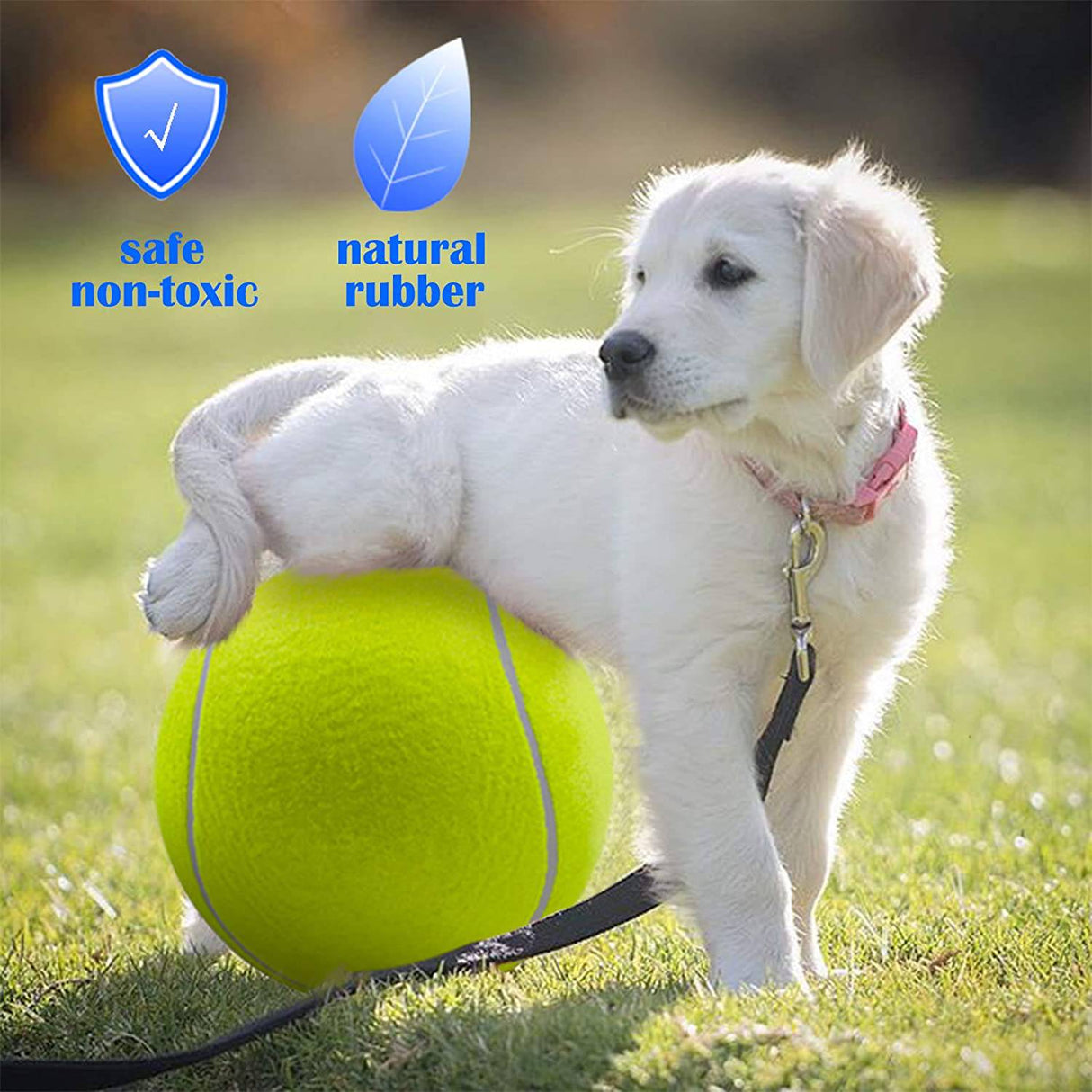 Pelota de tenis para perros Banfeng gigante de 9,5 ", juguetes grandes para mascotas, divertidos deportes al aire libre, pelota para perros, regalo con agujas de inflado - DIGVICE MX