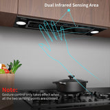 IKTCH Campana extractora integrada/insertada de 36'', vidrio templado de 900 CFM con detección de gestos y control táctil, convertible con conductos/sin conductos, 2 luces ajustables IKB01-36B - DIGVICE MX