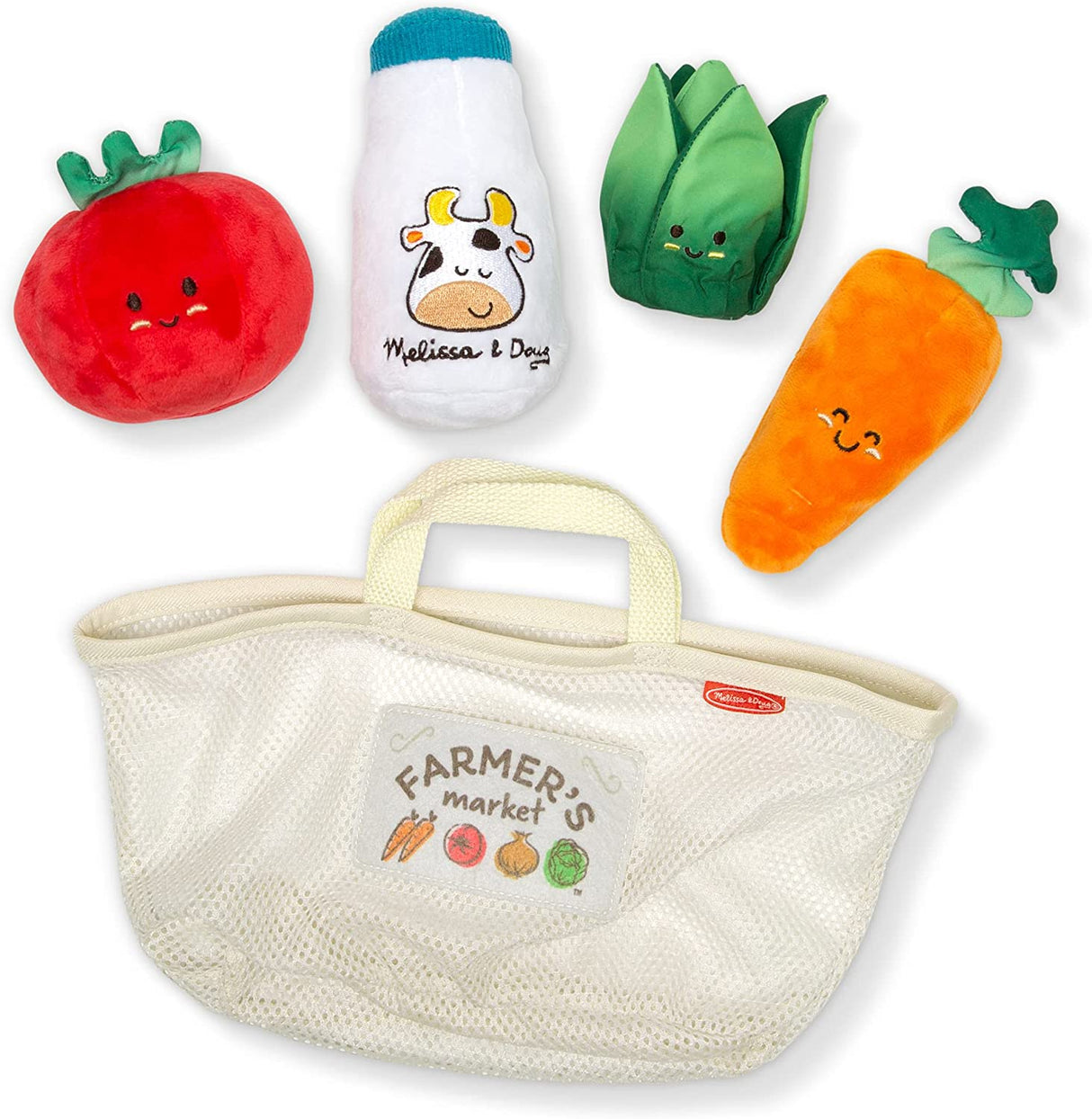 Melissa & Doug Juguete multisensorial para llenar y derramar cestas de mercado: menús de comida para jugar - 30730