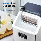 FREE VILLAGE - Encimera para hacer hielo: autolimpieza automática de 40 libras/24 horas, 24 cubitos de hielo en 13 minutos - DIGVICE MX