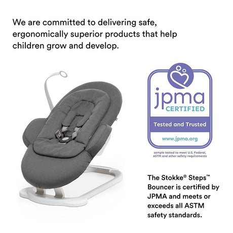 Stokke Steps - Mecedora portátil para bebé, color blanco y gris oscuro, con varias posiciones de asiento - DIGVICE MX
