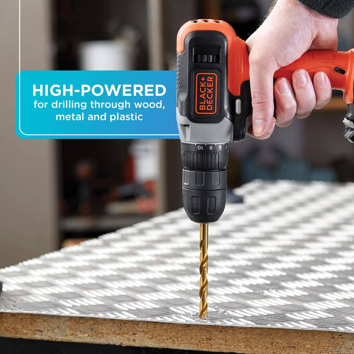 BLACK+DECKER 20V MAX* Taladro inalámbrico, inalámbrico (BCD702C1) - DIGVICE MX