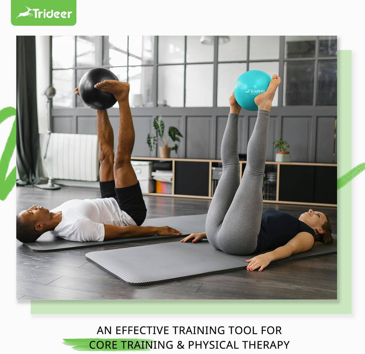 Trideer Pelota de pilates Pelota de núcleo de 9 pulgadas, pequeña pelota de ejercicio con guía de ejercicio Barre Ball Bender Ball Mini pelota de yoga para pilates, yoga, entrenamiento básico, terapia física, equilibrio, estabilidad, estiramiento