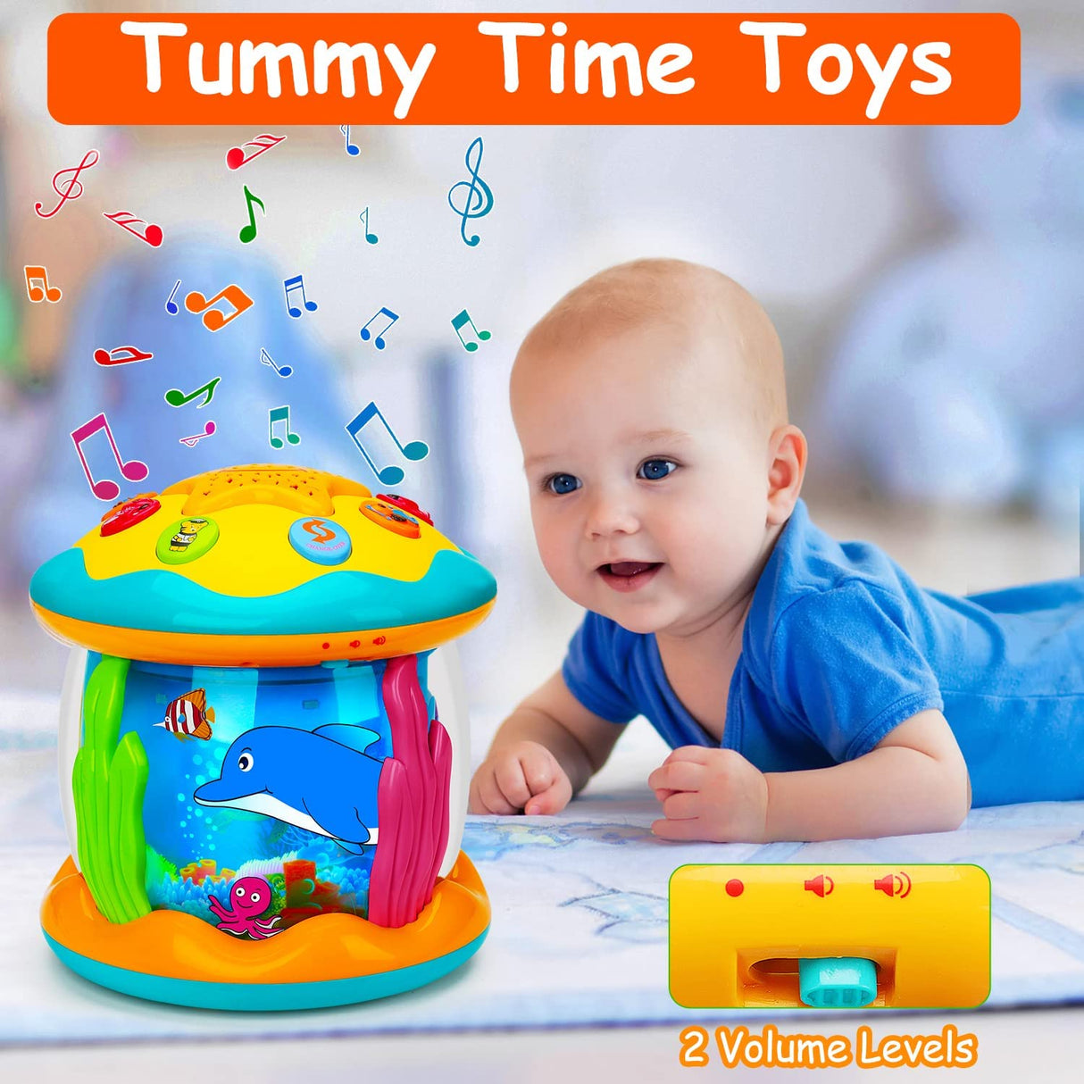 Tsomtto - Juguetes para bebés de 6 a 12 meses Proyector musical 4 en 1 Giratorio - B09TKCGM5V