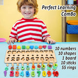 CozyBomb - Rompecabezas de madera con números para clasificar juguetes Montessori para niños - 54789125
