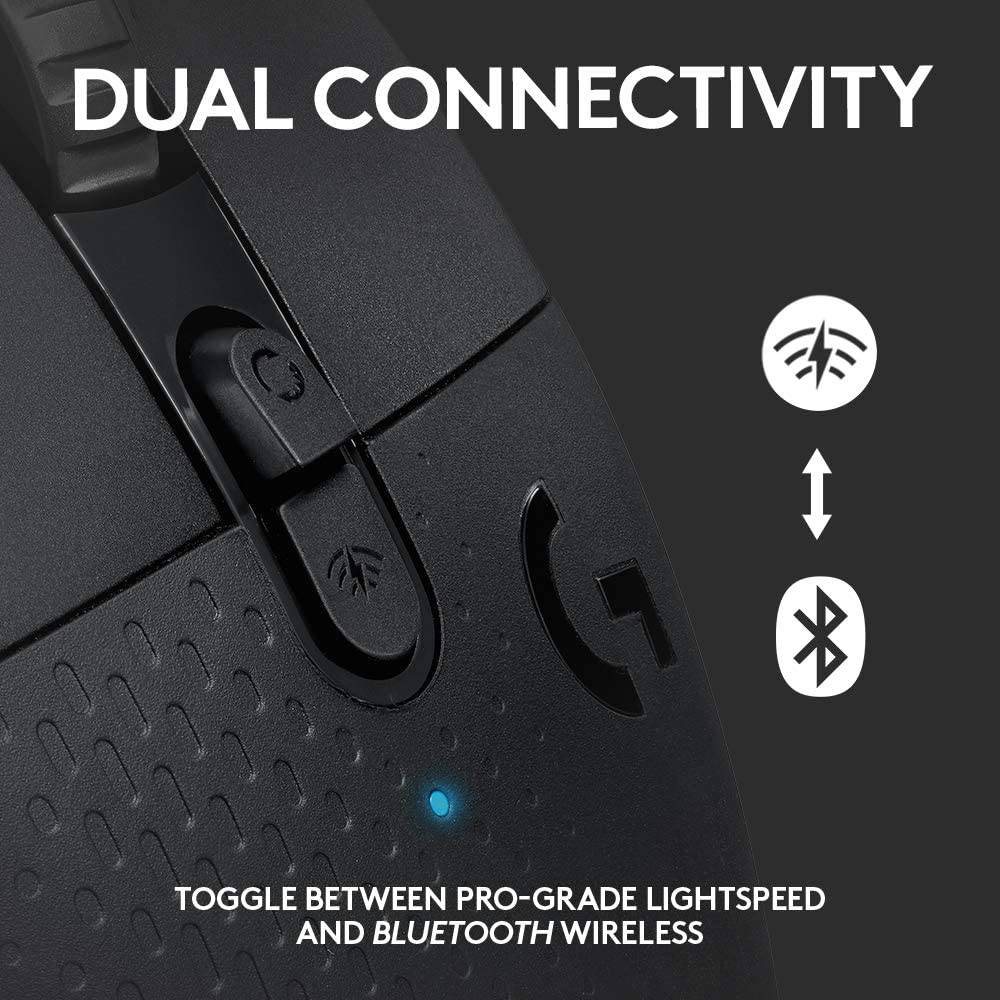 Logitech G604 LIGHTSPEED - Ratón inalámbrico para juegos con 15 controles programables, hasta 240 horas de duración de la batería, dos modos de conectividad inalámbrica, rueda de desplazamiento hiperrápida - Negro
