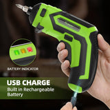 Huepar Destornillador inalámbrico 4V 1.5Ah Max 6Nm Kit de destornillador eléctrico Recargable Pistola de tornillo con 4 accesorios de repuesto-2 Luz LED, 9+1 Ajuste de par y Juego de 35 bits, Cable USB para el hogar DIY CS04 - DIGVICE MX