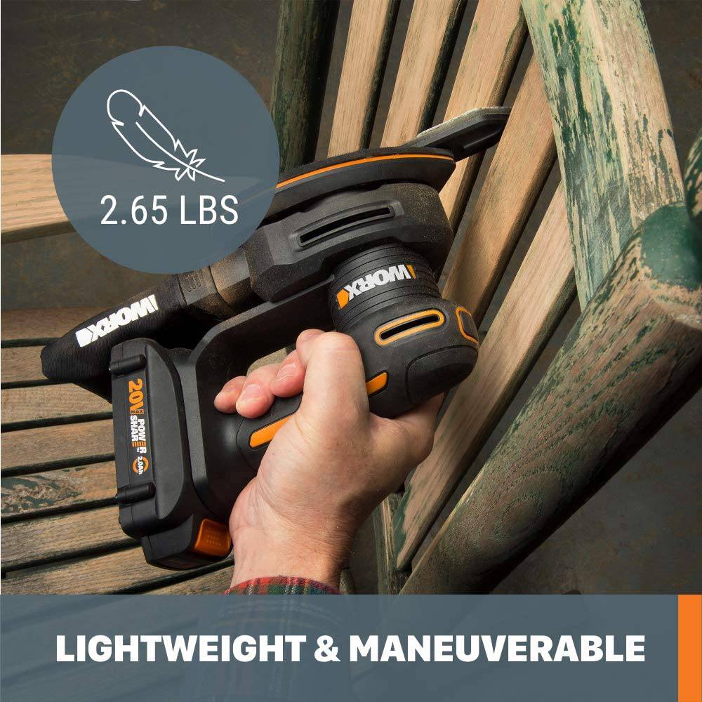 Worx WX822L.9 Lijadora de detalle inalámbrica Power Share de 20 V (solo herramienta) - DIGVICE MX
