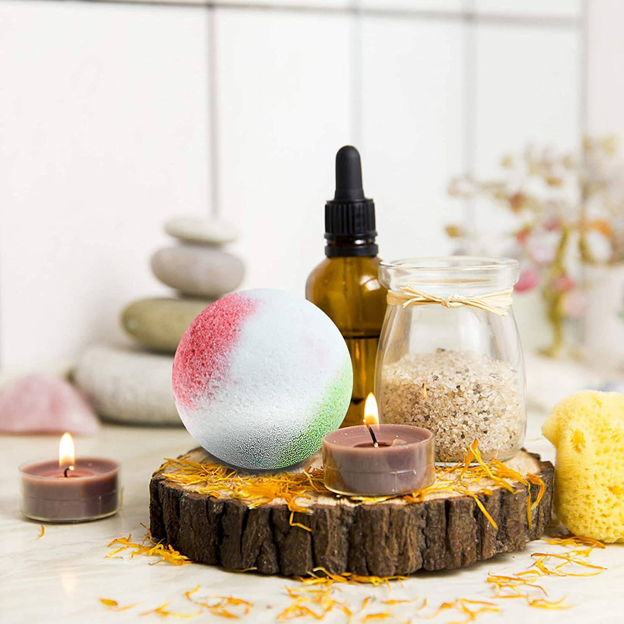 Nagaliving - Set de regalo de bombas de baño, 10 bombas de baño de burbujas orgánicas, maravilloso efecto efervescente