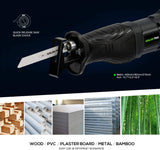 Sierra recíproca GALAX PRO, sierra recíproca con cable de velocidad variable de 7,5 amperios con longitud de carrera de 1-1/8"(28 mm), 2800 SPM y 6" máx. profundidad de corte en corte de madera y metal - DIGVICE MX