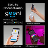Geeni Prisma 1050 lúmenes A21 Wi-Fi multicolor bombillas (2700 K), paquete de 4 - Bombillas LED regulables, equivalente a 75 vatios - No requiere concentrador - Funciona con Amazon Alexa, Hey Google - DIGVICE MX