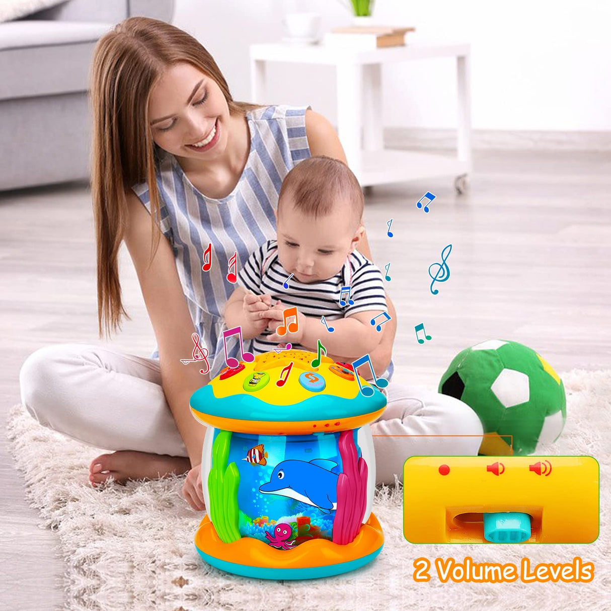 Tsomtto - Juguetes para bebés de 6 a 12 meses Proyector musical 4 en 1 Giratorio - B09TKCGM5V