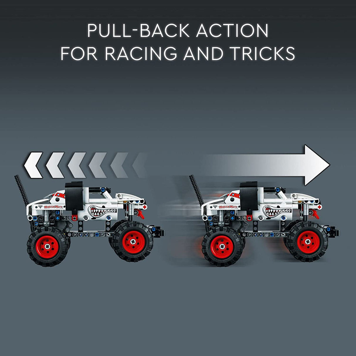 LEGO Technic Monster Jam Monster Mutt Dalmatian 42150 Juego de juguetes de construcción 2 en 1 para niños, niños y niñas a partir de 7 años (244 piezas)