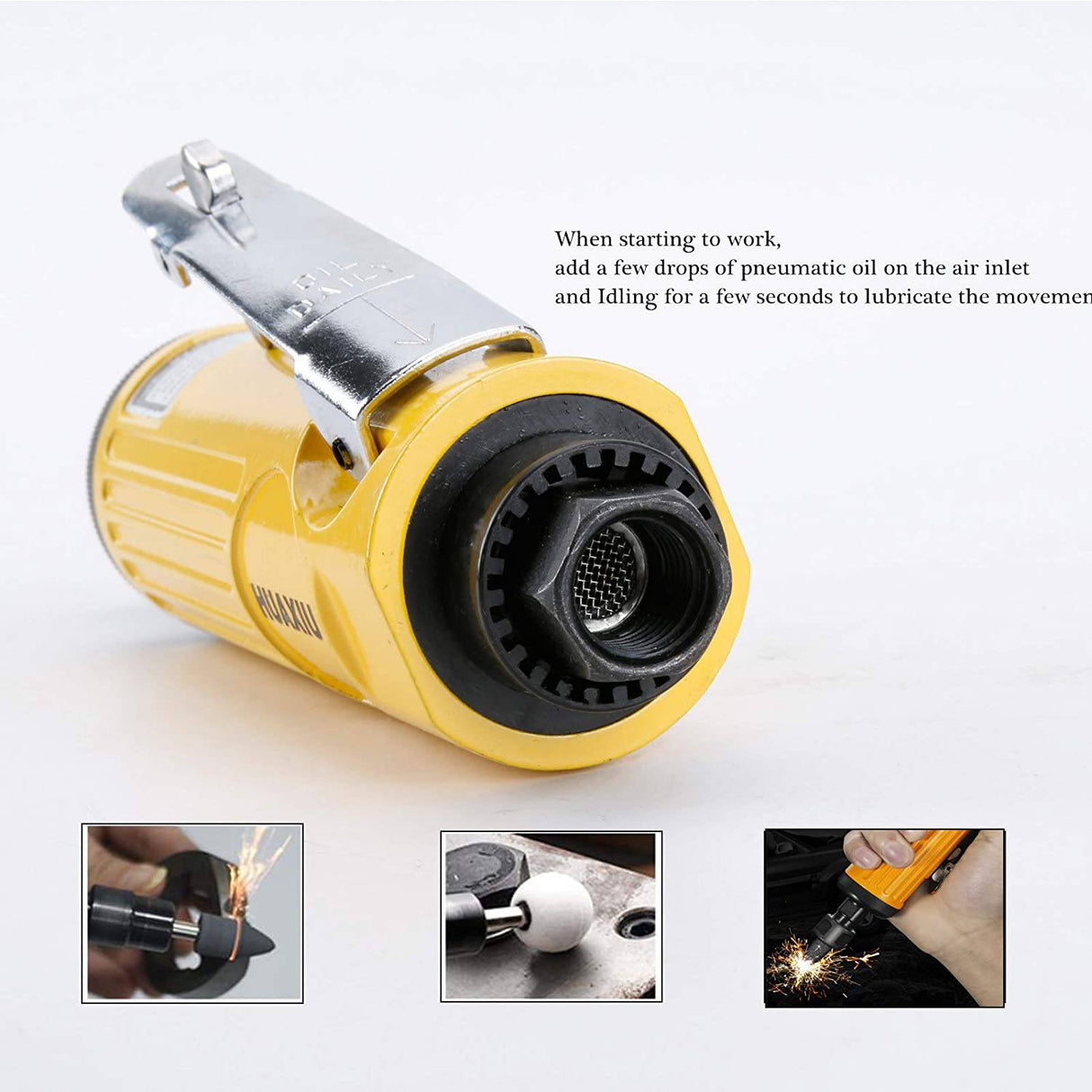 HUAXIU - Amoladora neumática con boquillas de 1/4"(6MM) y 1/8"(3MM), kit de amoladora neumática, 22000 RPM - DIGVICE MX