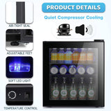 Antarctic Star Mini refrigerador enfriador – 70 latas de bebidas puerta de vidrio pequeña bebida soda cerveza vino enfriador dispensador máquina vidrio negro extraíble para el hogar, la oficina o el bar, 1.6 pies cúbicos. - DIGVICE MX