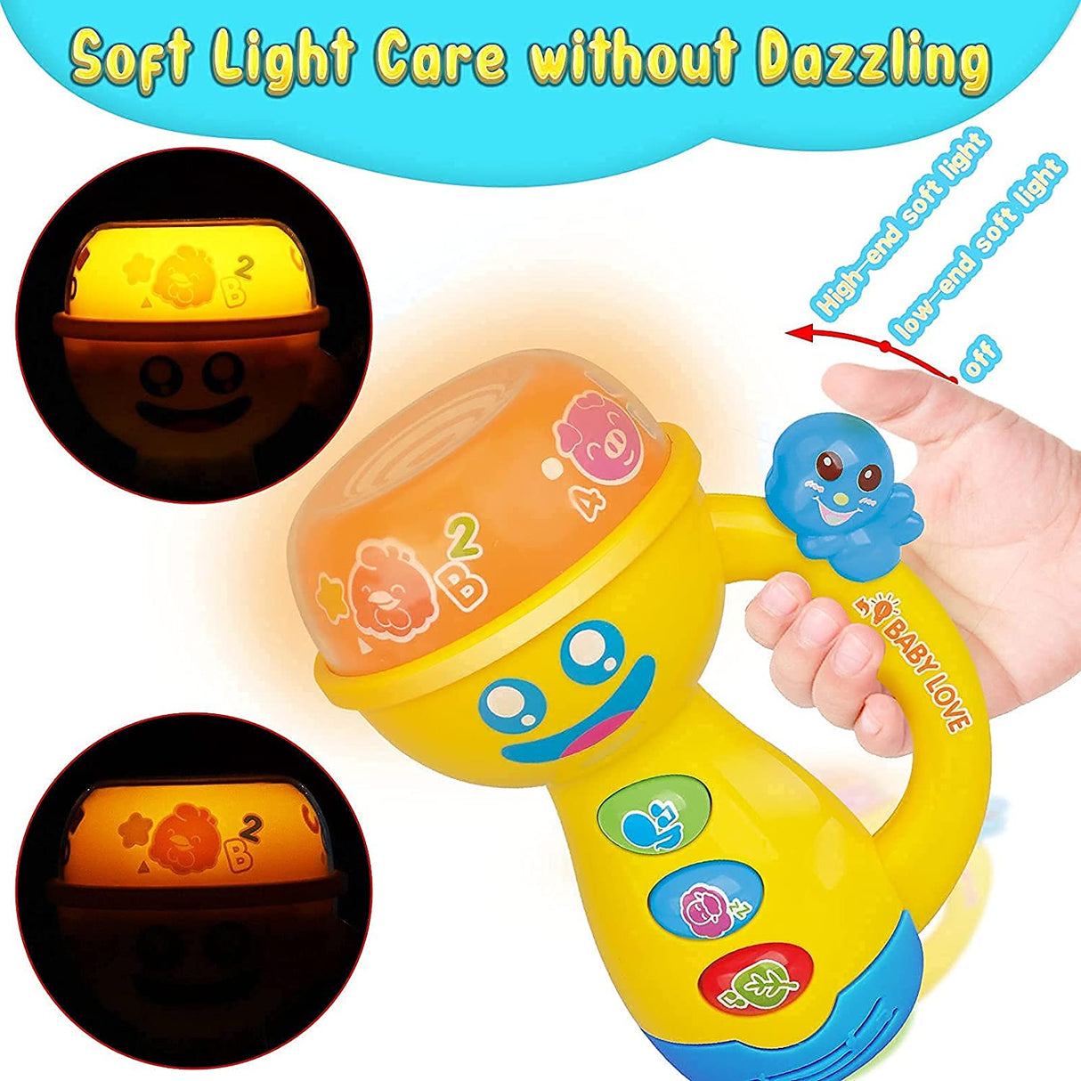 HISTOYE - Linterna musical para niños, juguetes para niños pequeños, proyector de luz nocturna - B096FS9G1Y