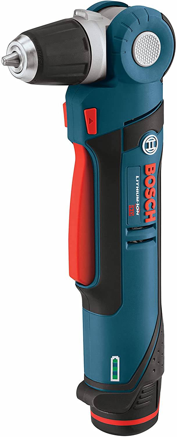 BOSCH PS11-102 Kit de taladro/destornillador de ángulo recto de 12 voltios de iones de litio máx. de 3/8 pulgadas con (1) batería de alta capacidad y cargador, azul - DIGVICE MX