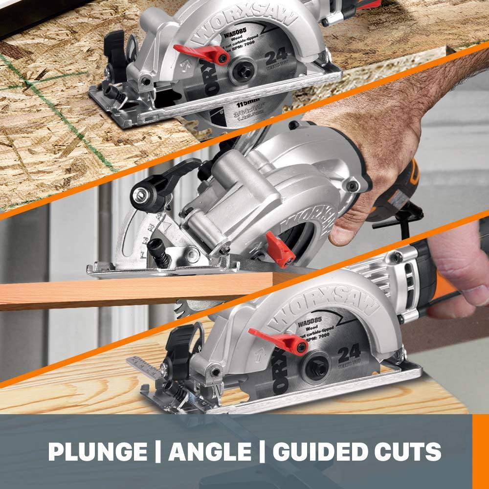 Worx WX429L 4 Amp WORXSAW Sierra circular eléctrica compacta de 4.5" - DIGVICE MX