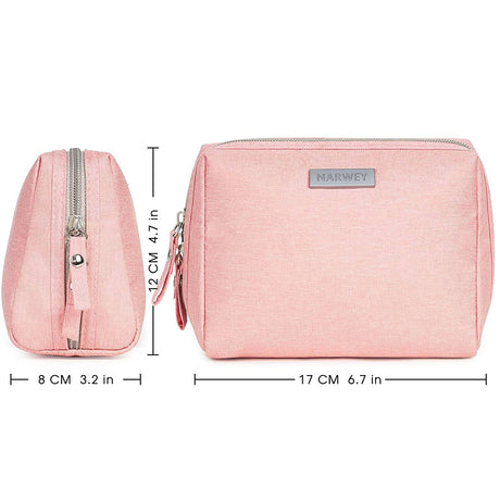 NARWEY - Bolsa de maquillaje pequeña para monedero, bolsa de maquillaje de viaje, mini bolsa de cosméticos para mujeres y niñas (pequeño, rosa)