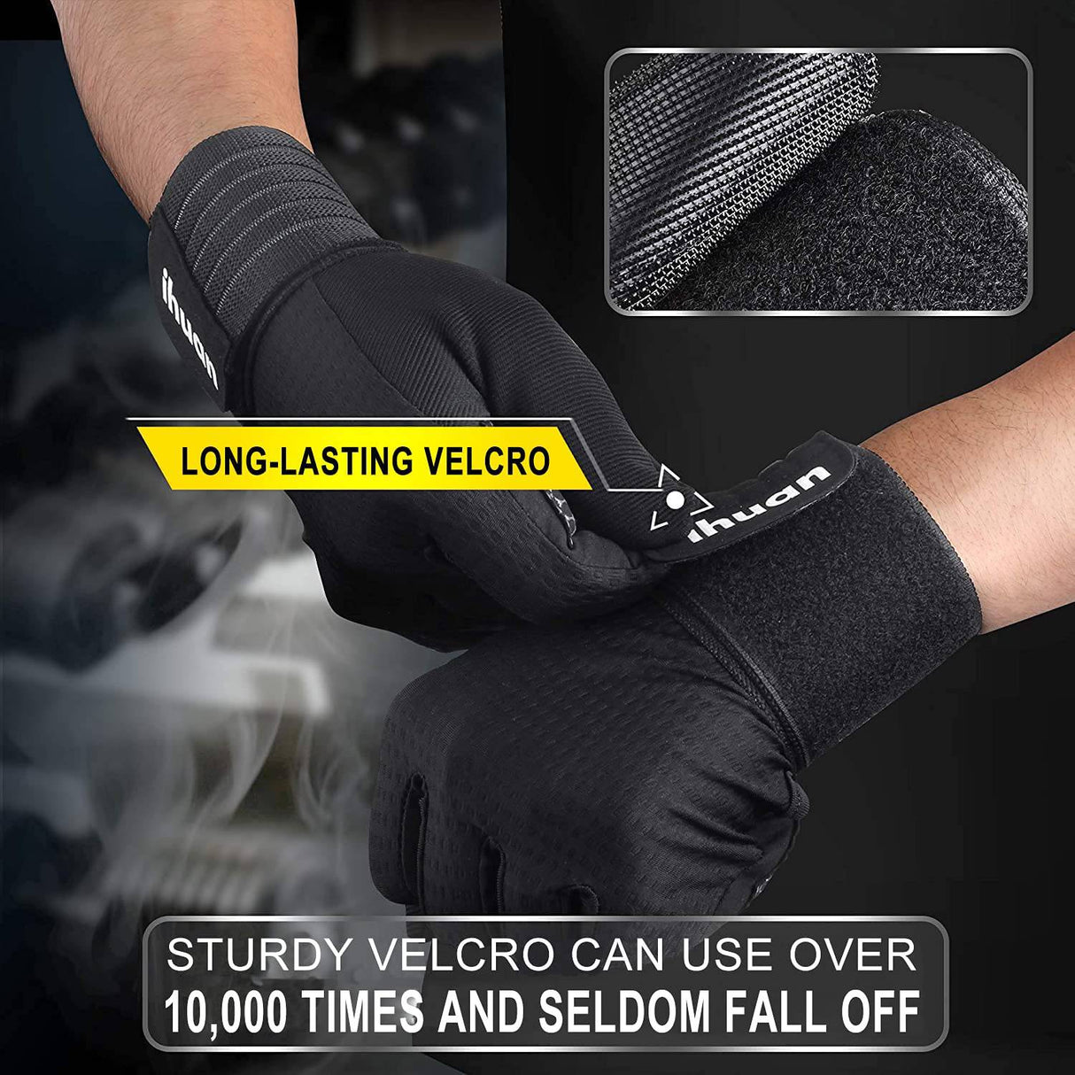 Ihuan  - Guantes de entrenamiento para hombres de dedo completo: guantes de levantamiento de pesas para hombres, guantes de levantamiento de gimnasio guantes de mano completa
