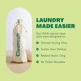 CLEANCULT Bolas de secadora de lana orgánica, suavizante de telas natural, elimina la adherencia estática y ayuda a secar la ropa hasta un 25 % más rápido, 3 bolas - DIGVICE MX