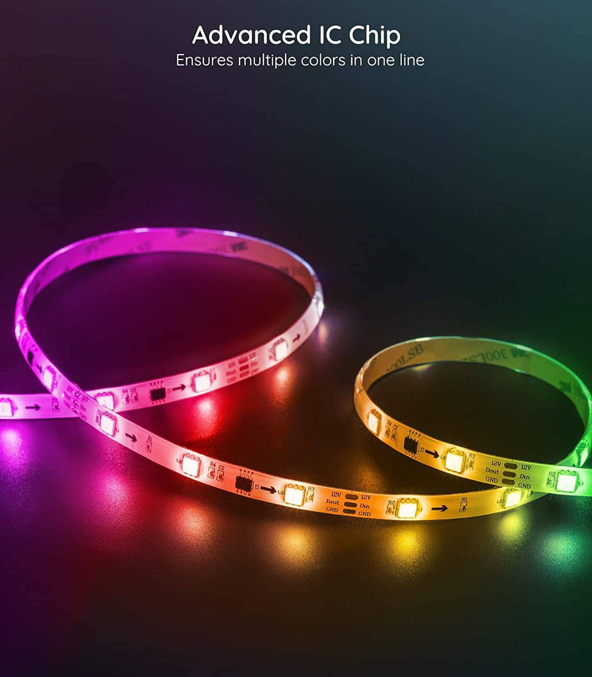 Govee Tira de luces LED RGBIC de 16.4 pies, control segmentado de luces LED que cambian de color WiFi, funciona con Alexa y Google Assistant, luces LED de música para dormitorio, cocina, fiesta de Navidad - DIGVICE MX