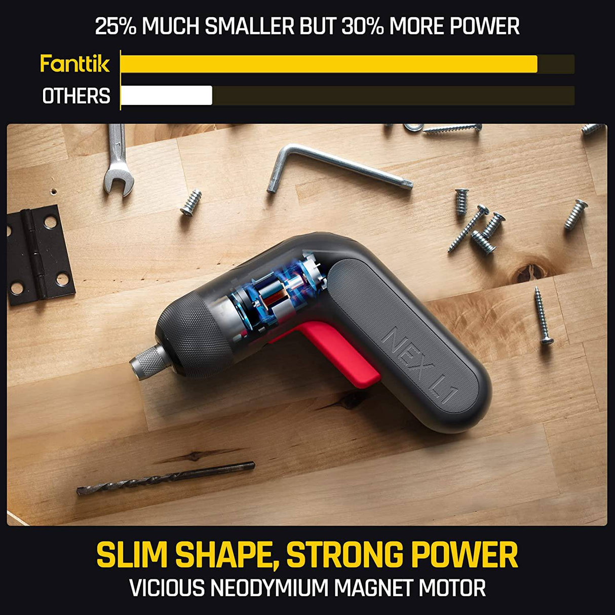 Fanttik Kit Destornillador Inalámbrico 14pcs, Pantalla Digital, Li-ion 2000mAh, 6 Marchas 0.5-6 Nm Juego Destornillador Eléctrico Recargable 3.6V con Cable USB, LED Frontal, Gris - NEX L1 Pro - DIGVICE MX