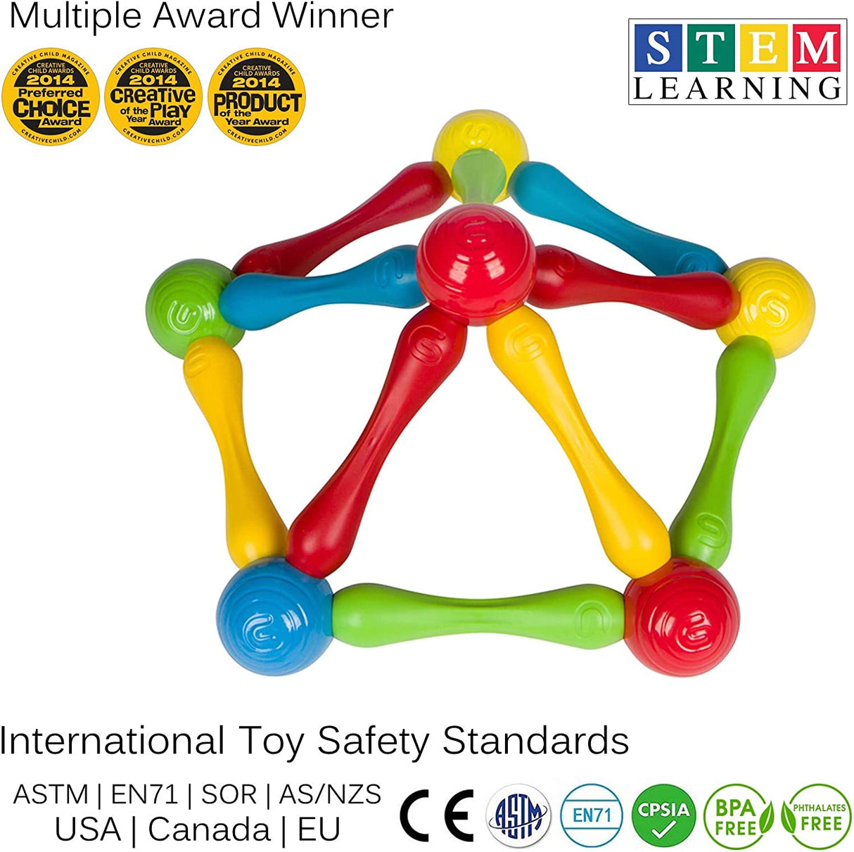 Goobi Juego de construcción de 20 piezas Bloques de construcción grandes Palos de juego de desarrollo STEM Aprendizaje - GJ-20