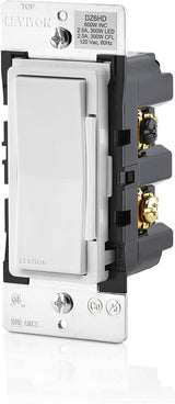 Leviton DZ6HD-1BZ Decora Smart 600W Atenuador con tecnología Z-Wave, marfil, paquete de 1, blanco/almendra claro - DIGVICE MX
