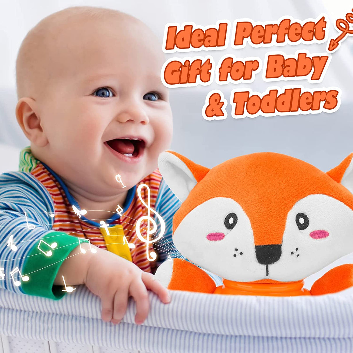 Daboot - Juguete musical para bebés, lindos juguetes de zorro para bebés - B091N8YRNF