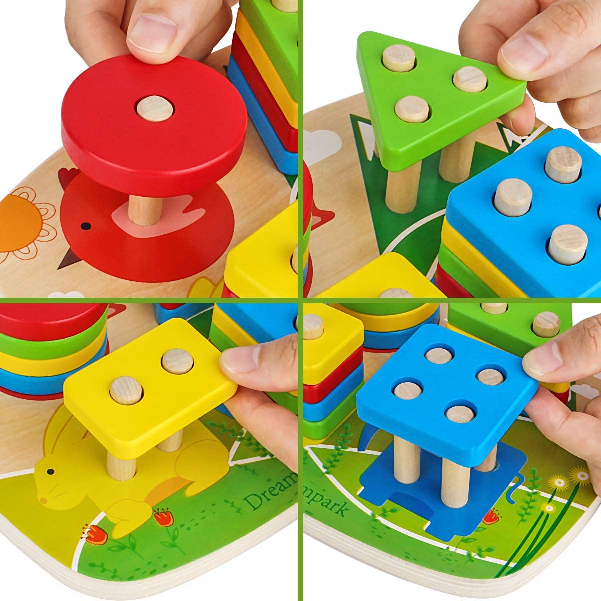 Dreampark Juguetes educativos bloques geométricos para niños y niñas 418
