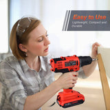 JUEMEL- Taladro inalámbrico de 20 V con 100 accesorios, juego de taladro eléctrico portátil, gatillo variable de 2 velocidades, mandril sin llave de 3/8", embrague 18+1 y batería de iones de litio de 2 Ah - DIGVICE MX