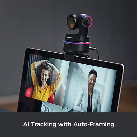 Cámara web OBSBOT Tiny PTZ, control de gestos y encuadre alimentado por IA, cámara web Full HD 1080p para videoconferencia, gran angular de 90 grados, corrección de poca luz
