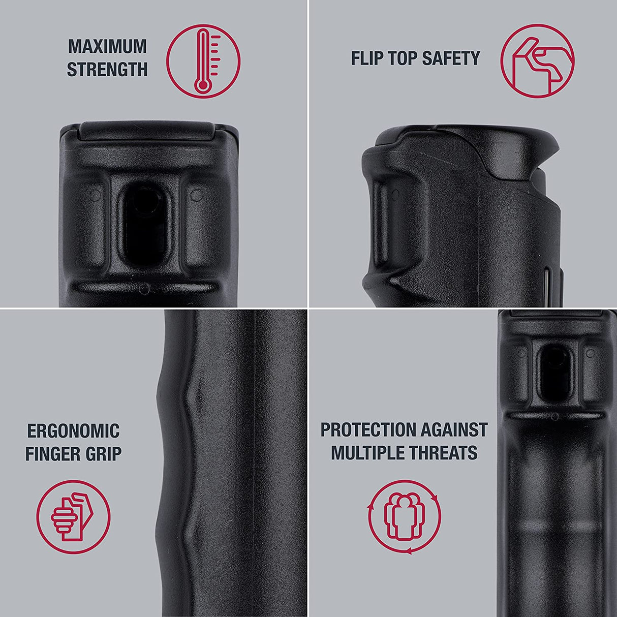Gel de pimienta SABRE con tapa abatible, spray OC de máxima resistencia, clip a presión para un fácil transporte y acceso rápido, empuñadura para los dedos para una puntería más precisa y rápida, 25 ráfagas, tinte de marcado UV, seguridad fácil de usar