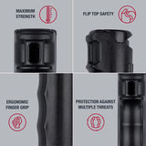 Gel de pimienta SABRE con tapa abatible, spray OC de máxima resistencia, clip a presión para un fácil transporte y acceso rápido, empuñadura para los dedos para una puntería más precisa y rápida, 25 ráfagas, tinte de marcado UV, seguridad fácil de usar