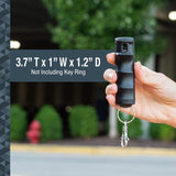 Gel de pimienta SABRE con tapa abatible, spray OC de máxima resistencia, clip a presión para un fácil transporte y acceso rápido, empuñadura para los dedos para una puntería más precisa y rápida, 25 ráfagas, tinte de marcado UV, seguridad fácil de usar