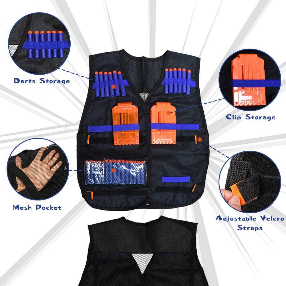 Kit de chaleco táctico para niños para Nerf Guns N-Strike Elite Series