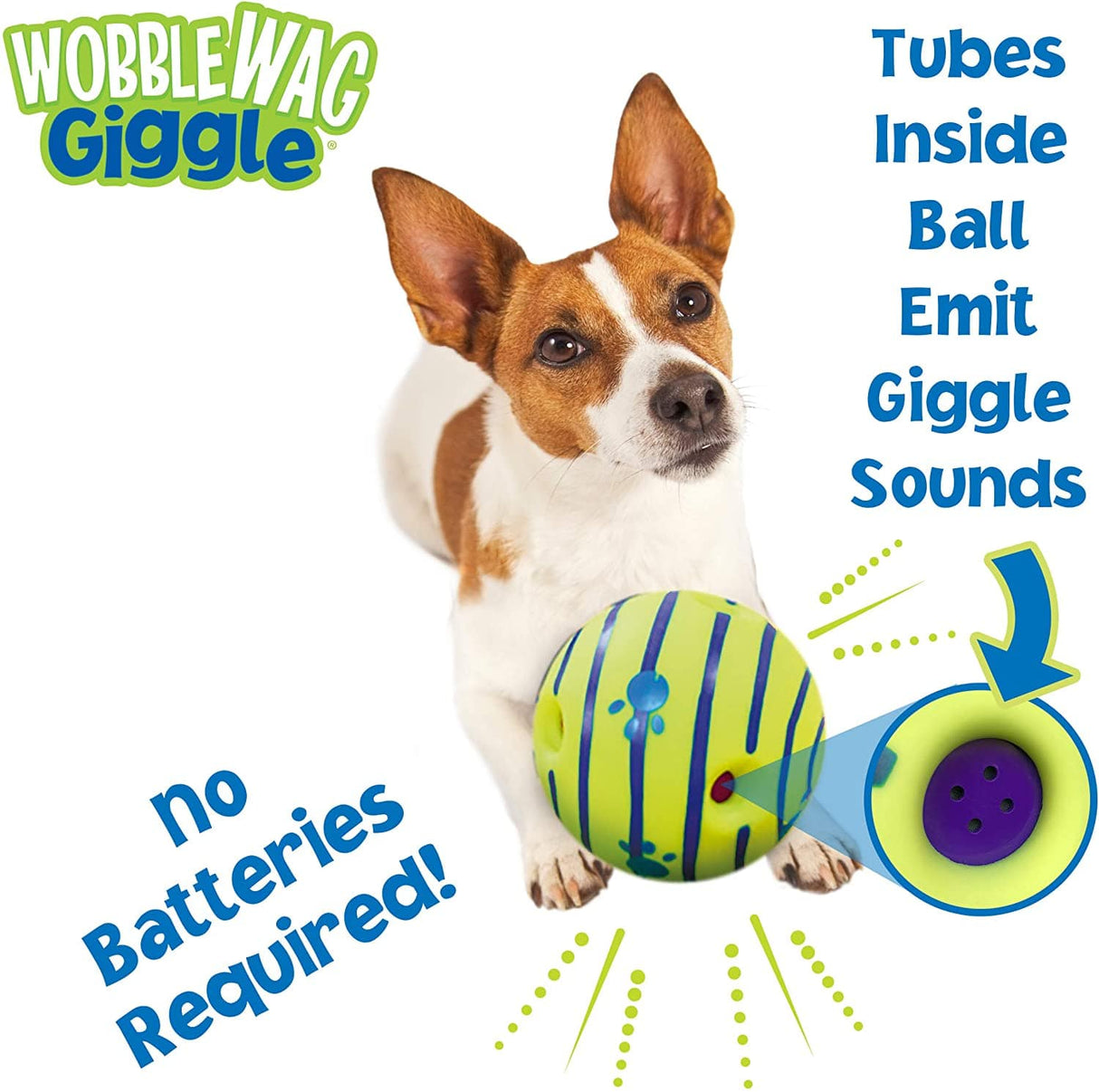 Wobble Wag Giggle Ball, juguete interactivo para perros, divertidos sonidos de risa cuando se enrolla o agita. - DIGVICE MX
