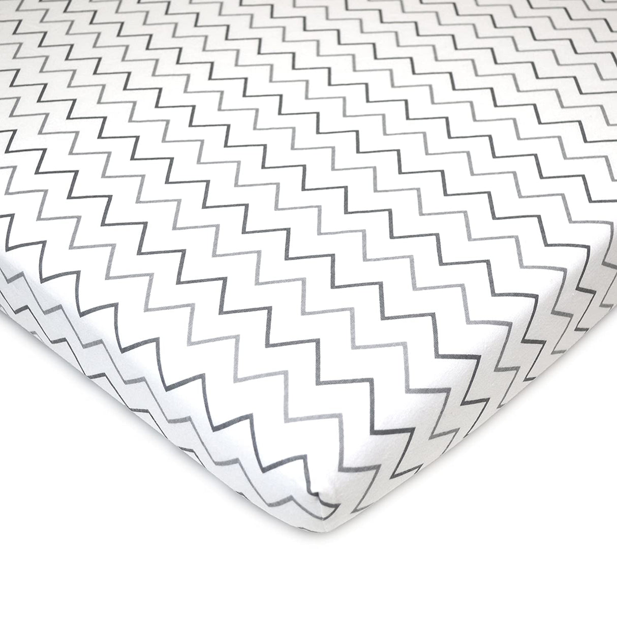 American Baby Company - Juego de 2 sábanas bajeras bajeras 100 % algodón natural, diseño de estrellas grises y zigzag, suave y transpirable, para niños y niñas - DIGVICE MX