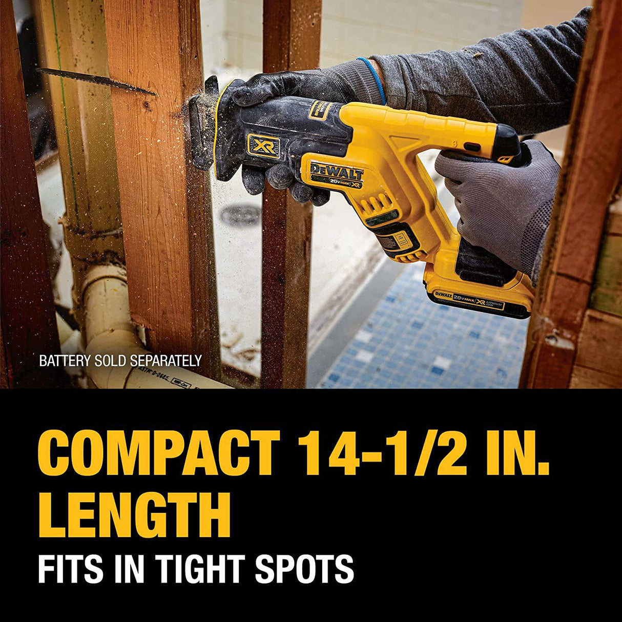 Sierra de sable DEWALT 20V MAX* XR, compacta, solo herramienta (DCS367B) - DIGVICE MX