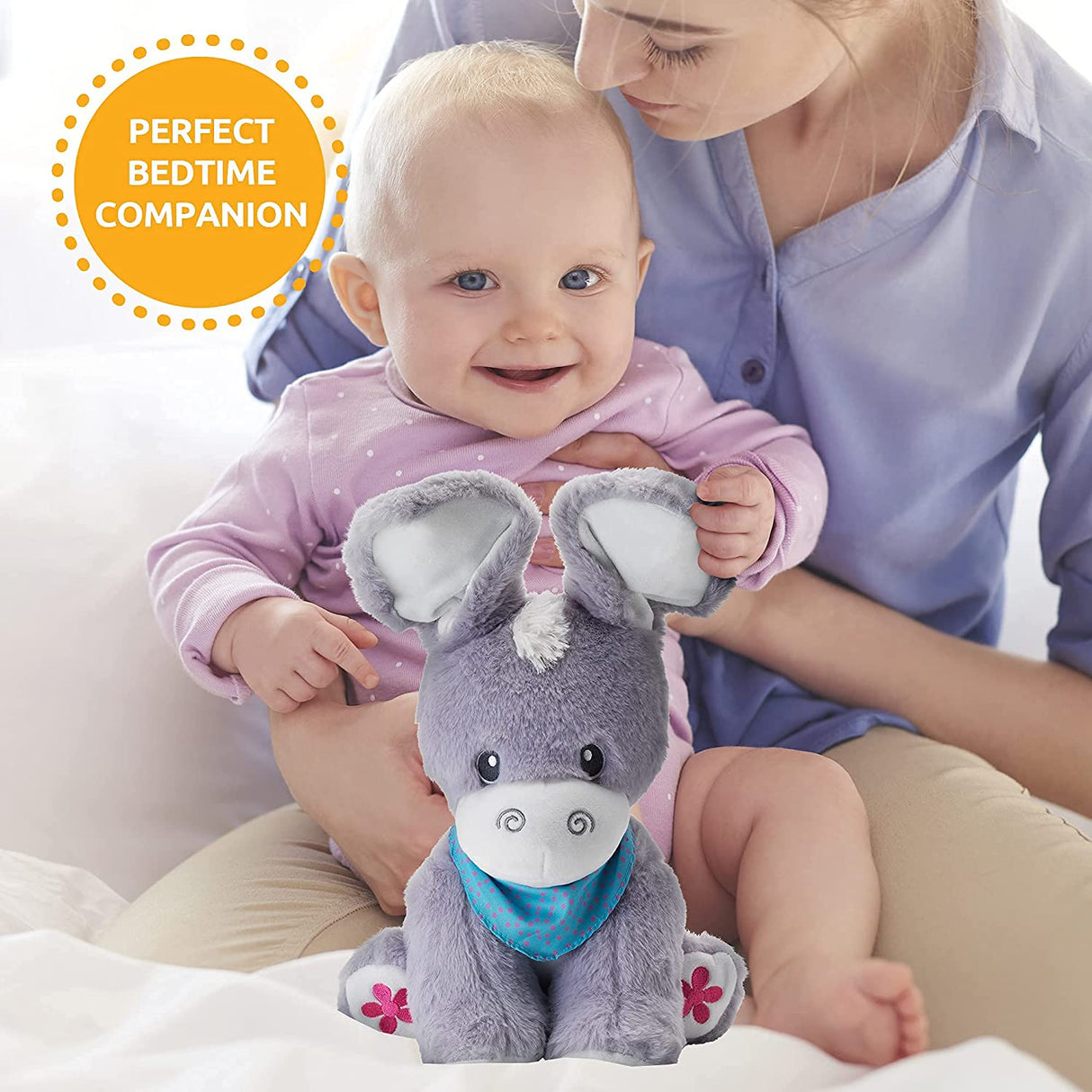 KiddoLab Lindo animal de peluche Peek-A-Boo Donkey - Juguetes para bebés de 6 a 12 y 18 meses de edad - KL-PKBD-MT09