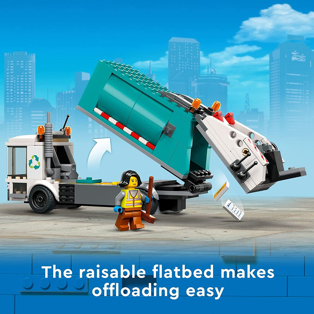 LEGO City Camión de reciclaje 60386 Juego de juguetes de construcción para niños, niños y niñas a partir de 5 años (261 piezas)