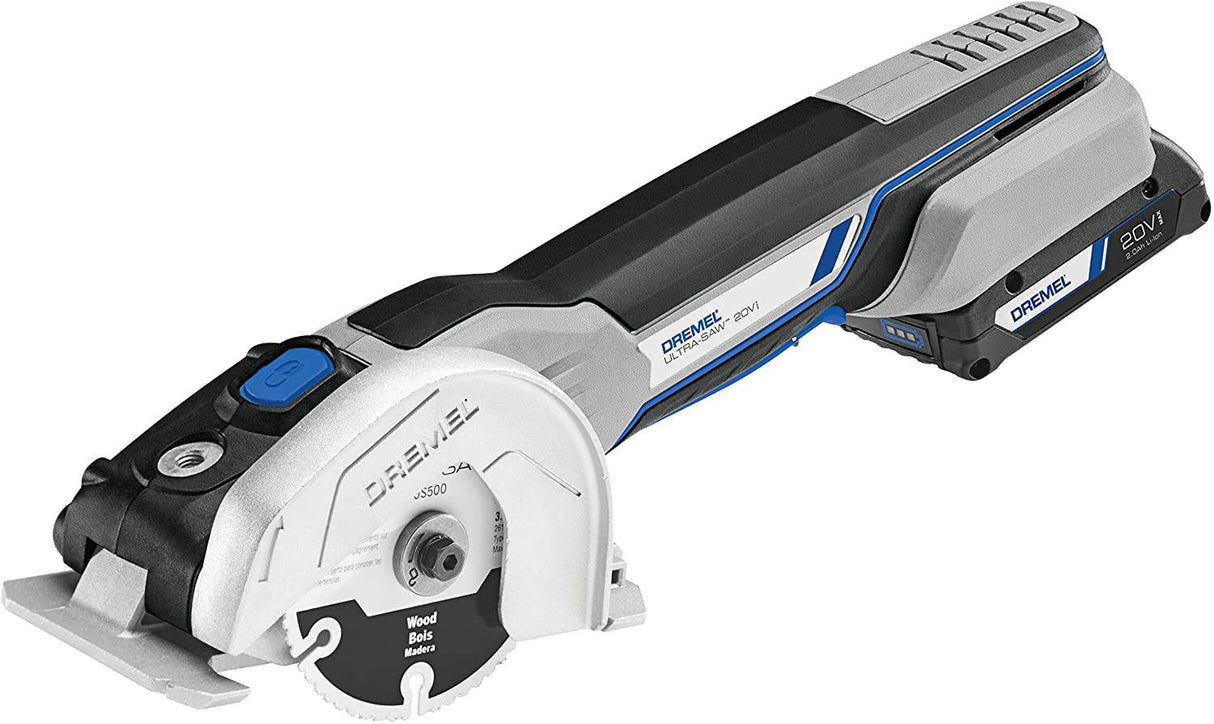 Dremel US20V-01 Kit de herramientas de sierra circular compacta con (1) batería de 20 V, (3) ruedas de corte y bolsa de almacenamiento - 15 000 RPM - Ideal para corte al ras, corte por inmersión y preparación de superficies - DIGVICE MX