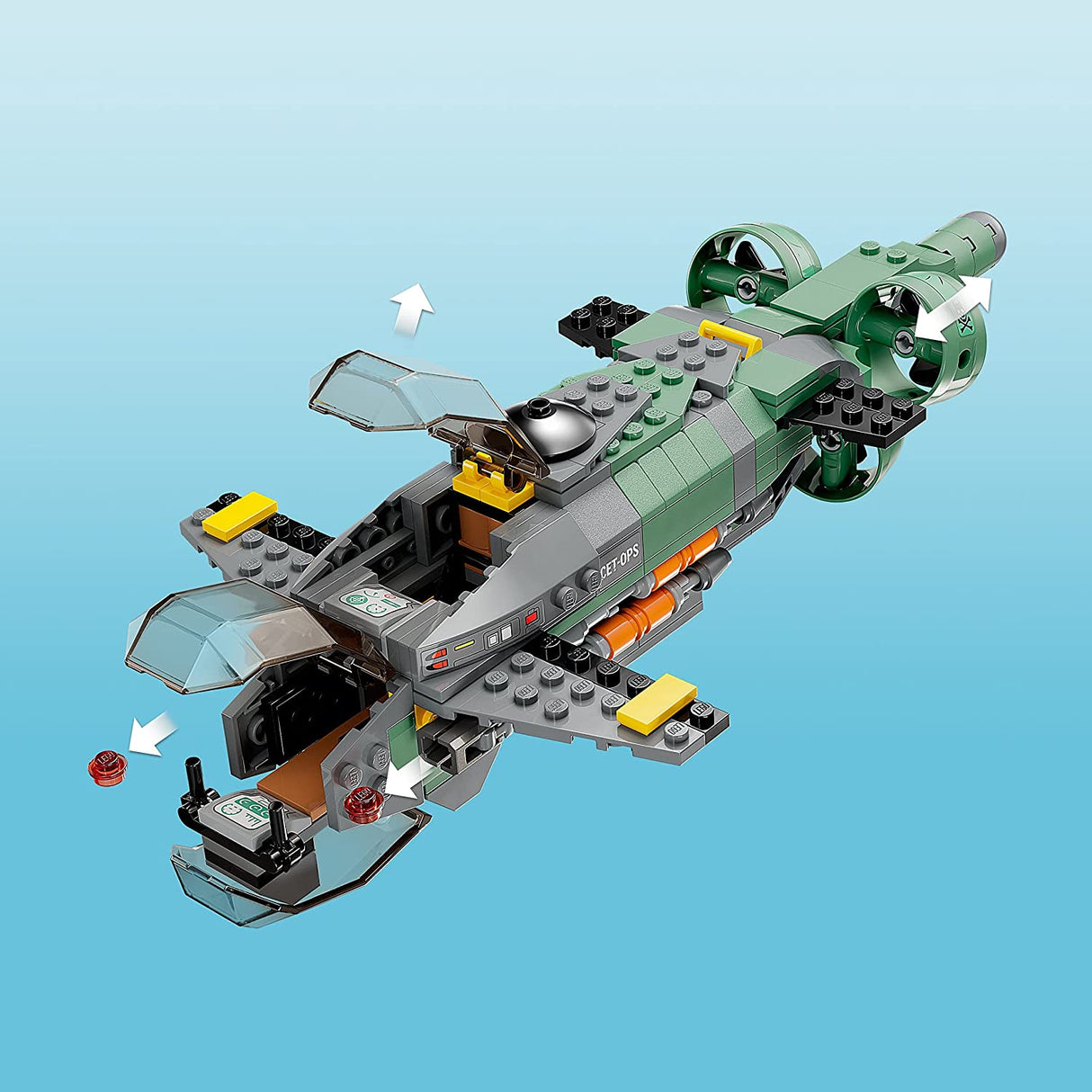 LEGO Avatar: The Way of Water Mako Submarine 75577 Juego de juguetes de construcción para niños, niños y niñas a partir de 9 años (553 piezas)