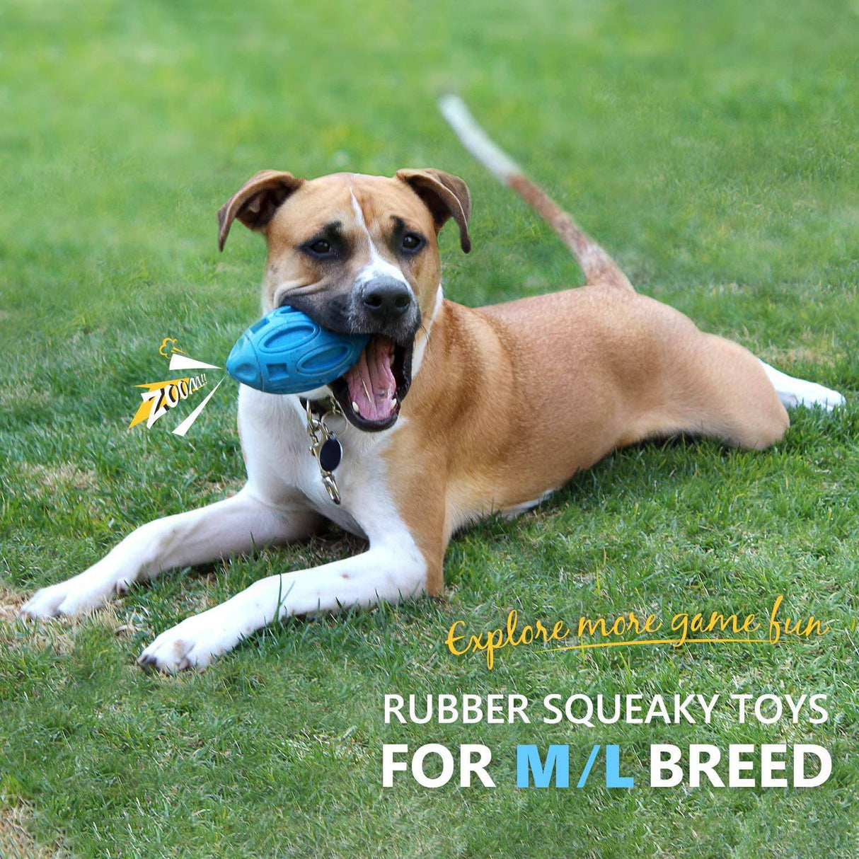 EASTBLUE Juguetes para perros chirriantes para masticadores agresivos: pelota de goma para masticar cachorros con chirriador, juguete para mascotas casi indestructible y duradero para razas medianas y grandes... - DIGVICE MX