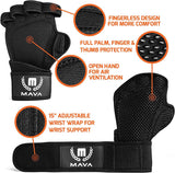 Mava Sports - Guantes de entrenamiento ventilados con muñequeras integradas y acolchado de silicona en toda la palma Agarre adicional