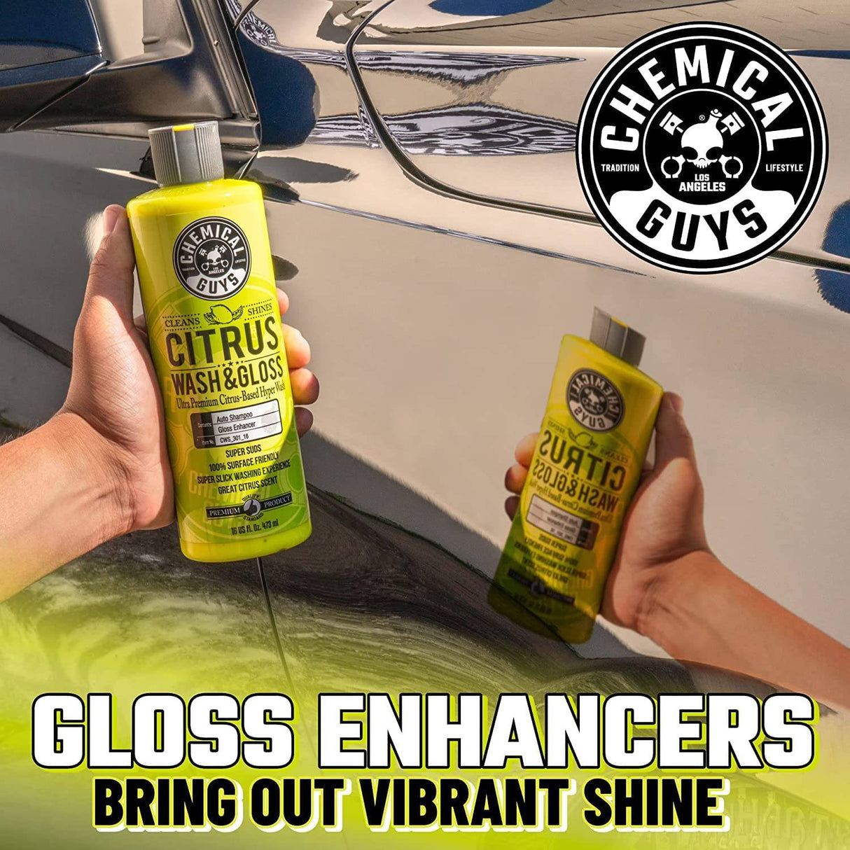 Chemical Guys HOL357 Clean & Shine Car Wash Starter Kit - Seguro para automóviles, camiones, motocicletas, SUV, jeeps, RV y más (7 artículos, incluidos 3 16 oz. Productos químicos para detalles de automóviles)