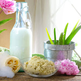 Village Naturals Bath Shoppe - baño de leche, té blanco y jazmín, 28 onzas líquidas, paquete de 2