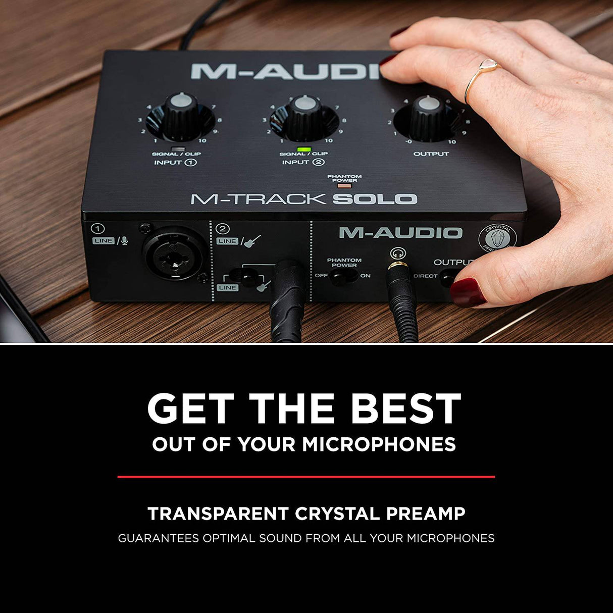 M-Audio M-Track Solo: interfaz de audio USB para grabación, transmisión y podcasting con entradas XLR, Line y DI, además de un paquete de software incluido